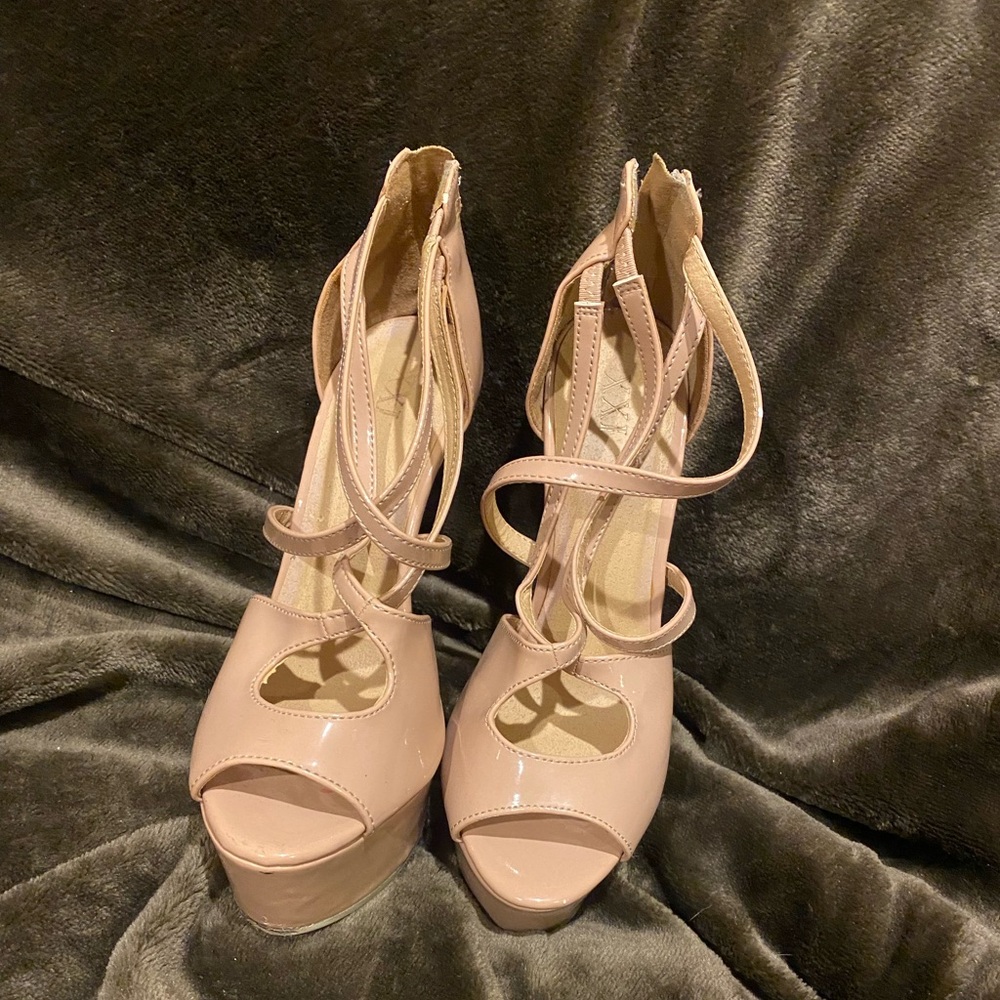 Nude colored high heels